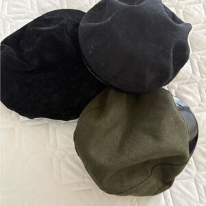 Classic Wool Beret Hat Bundle - Black and Olive